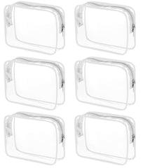 Bolsas cosméticos transparentes de Tergy, conjunto de 6 para organizar maquillaje en viaje.