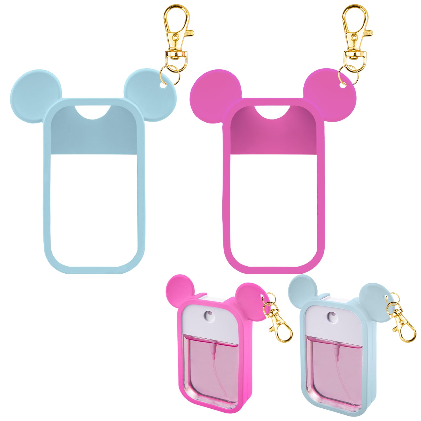 TERPINK funda silicona para Touchland desinfectante azul protege la botella y facilita transporte