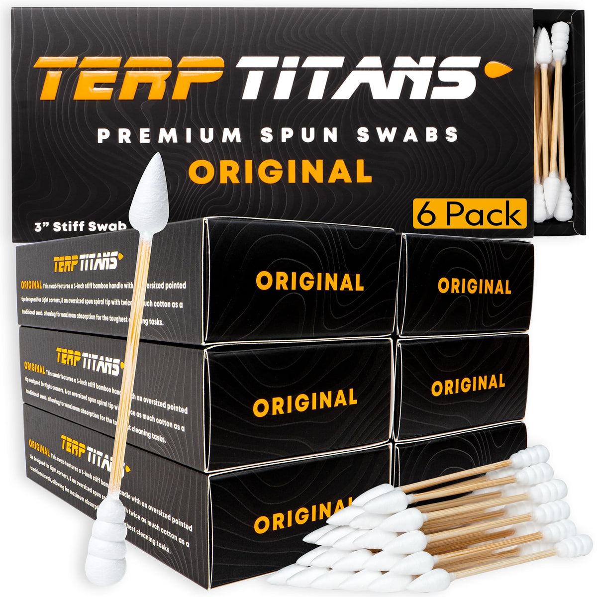 TerpTitans Original: palitos de bambú con absorción espiral para limpieza eficiente.