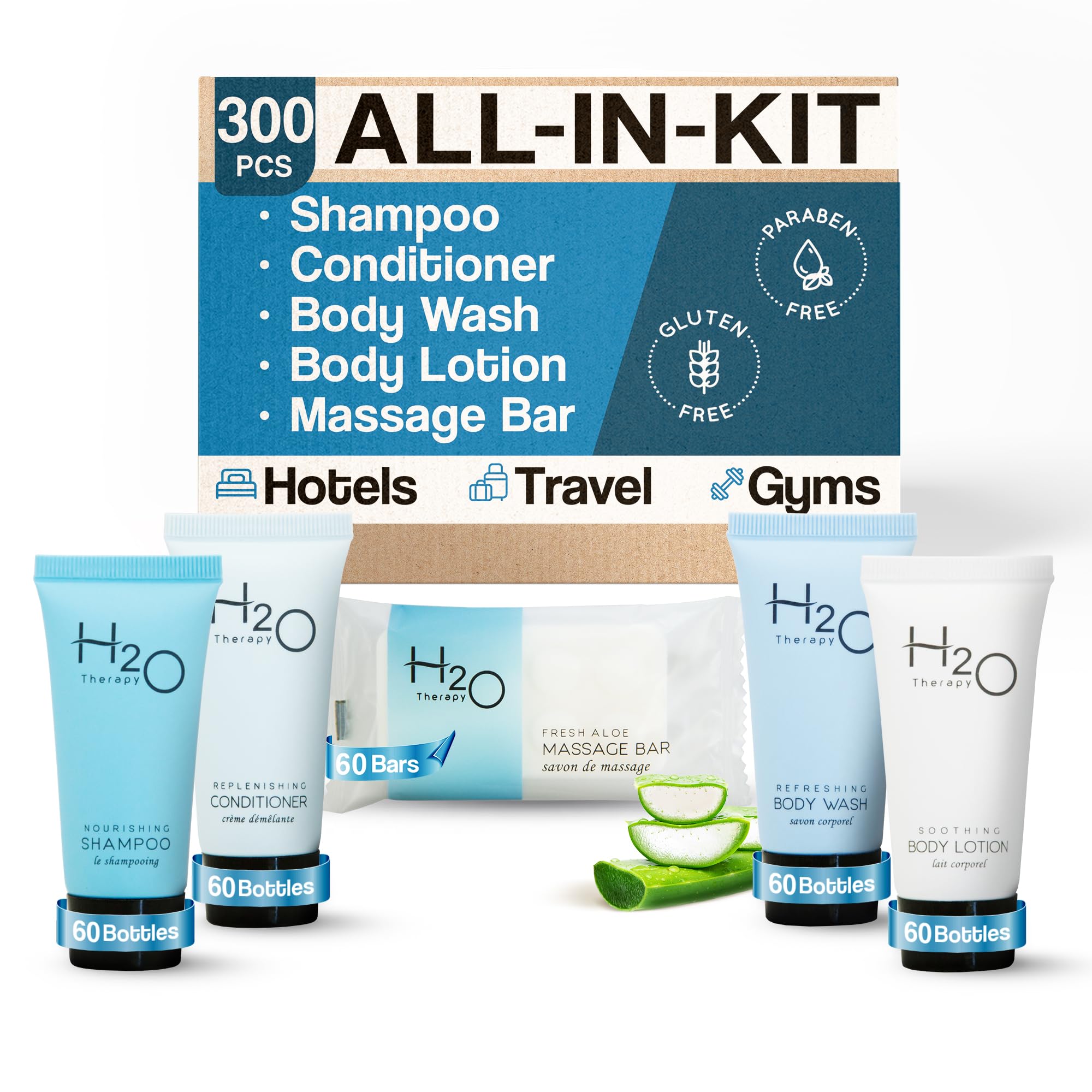 Terra Pure kit de hotel con empaque elegante para huéspedes
