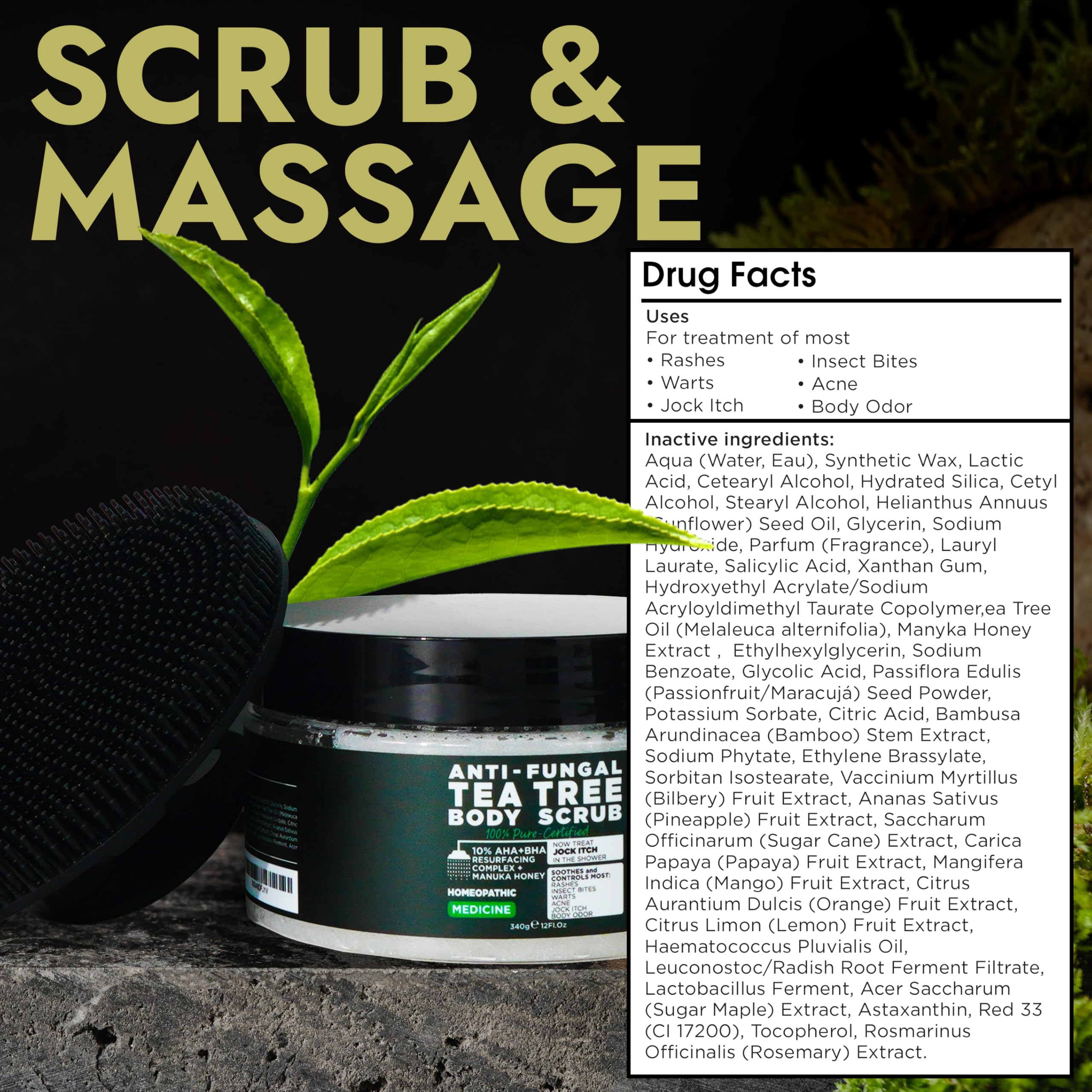 Terramed Just Think Comfort exfoliante corporal con cepillo para piel suave.