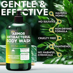 Terramed Just Think Comfort manuka honey charcoal cleanse close-up label for natural ingredients.