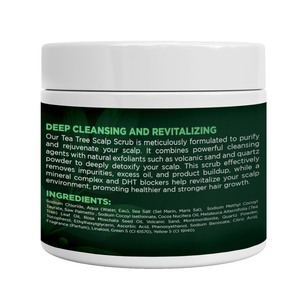 Jar of Terramed Just Think Comfort Tea Tree Scalp Scrub ready to use
