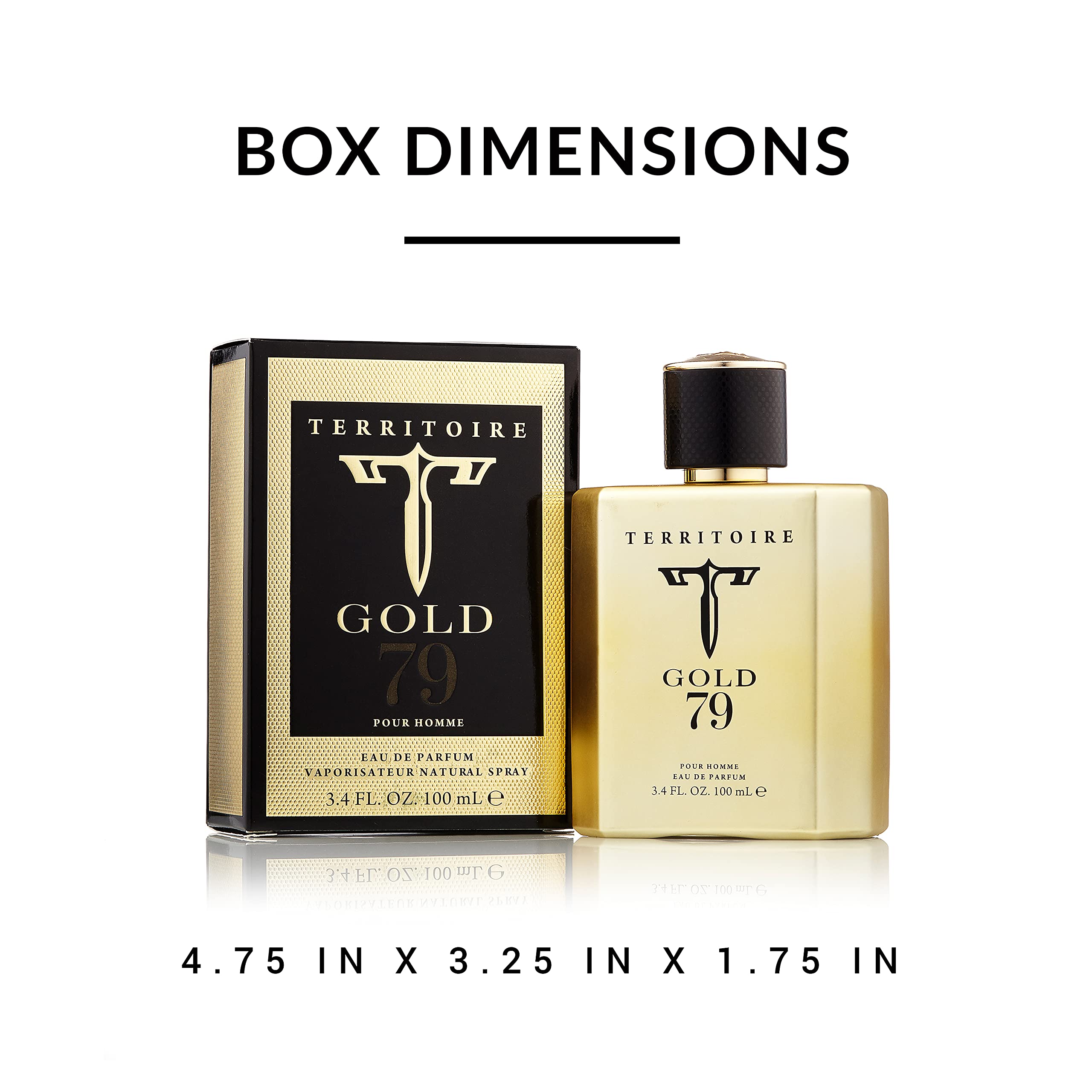 Territoire Gold 79, empaque elegante, regalo ideal para él.