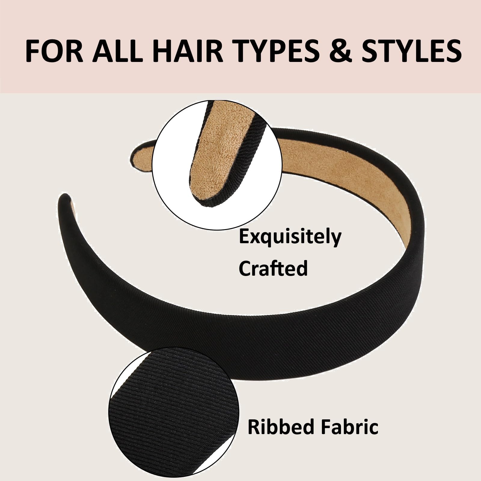 Diadema TERSE para niñas, diseño amplio que abraza el cabello sin apretar.