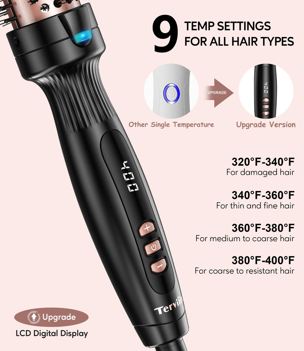 Terviiix cepillo térmico 1,25 pulgadas diseño ergonómico para peinados cómodos
