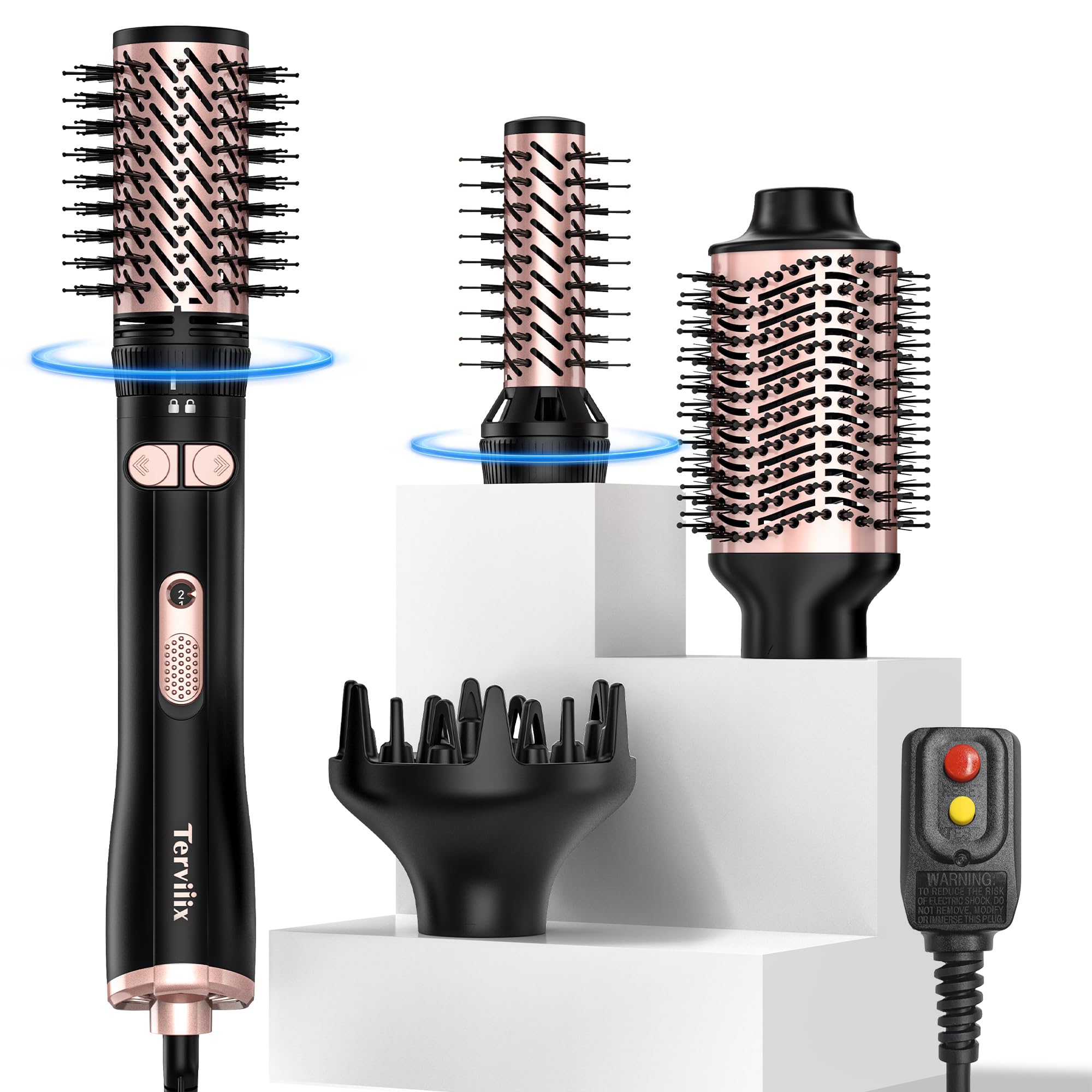 Terviiix kit 4 en 1 con cepillos rotatorios para voluminizar y dar forma