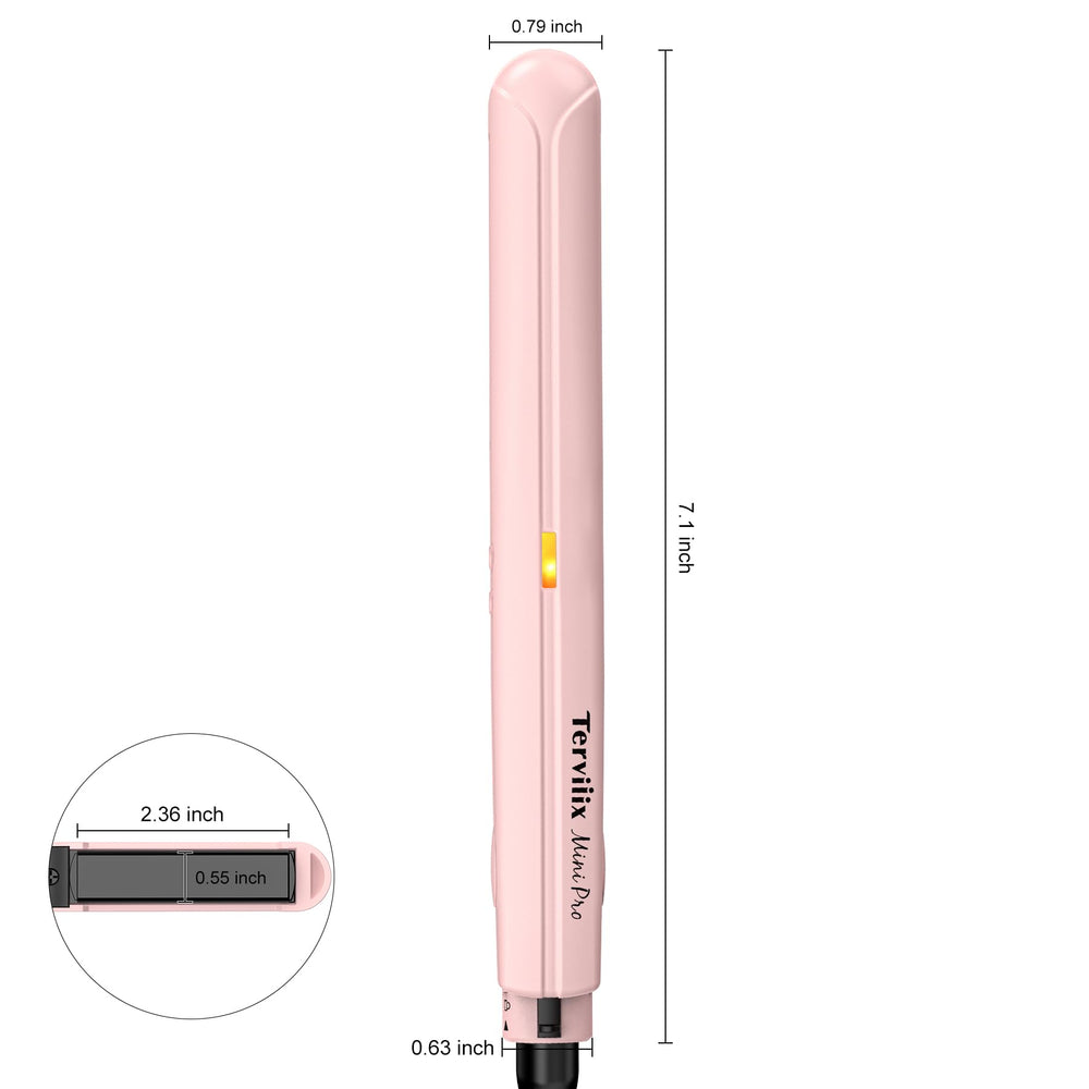 Plancha Terviiix en rosa, diseño ergonómico cómodo para uso diario.