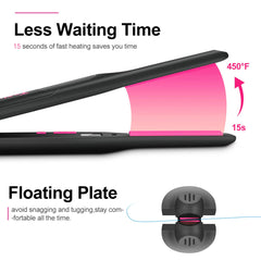 Terviiix plancha mini, pantalla LCD visible, control de temperatura para todo tipo de cabello