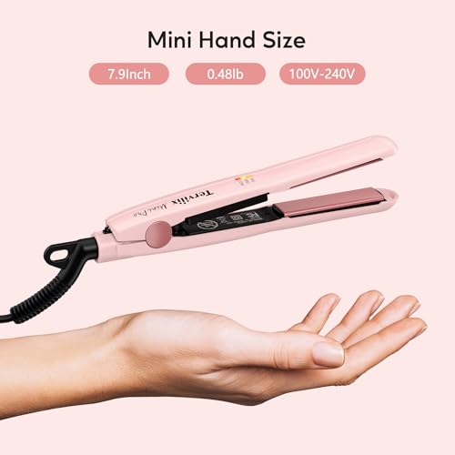 Terviiix plancha mini con placas cerámicas para deslizamiento suave