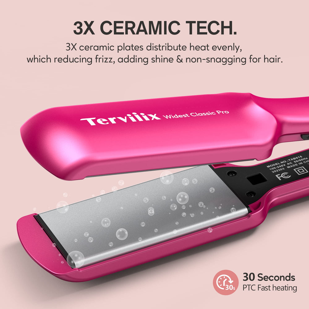 Terviiix rango de temperatura 300–450°F para distintos tipos de cabello.