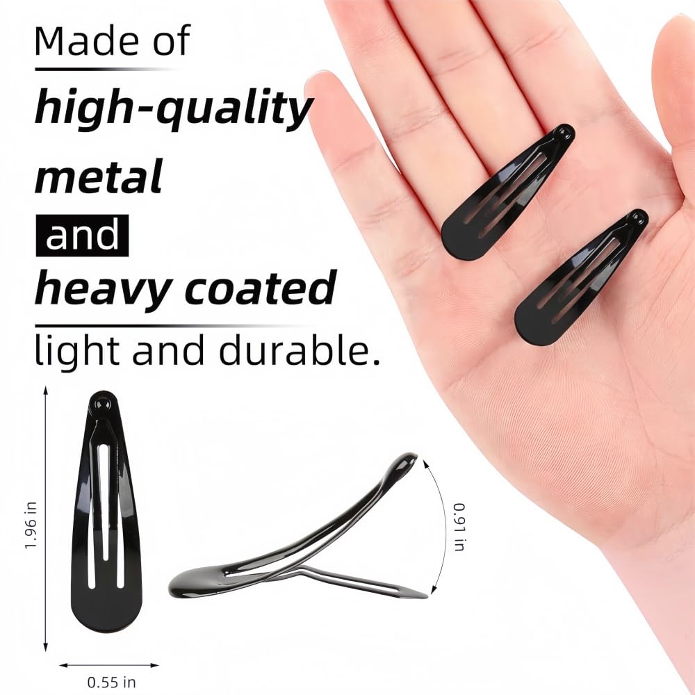 Empaque compacto Tesvyns con 55 clips negros para almacenamiento práctico