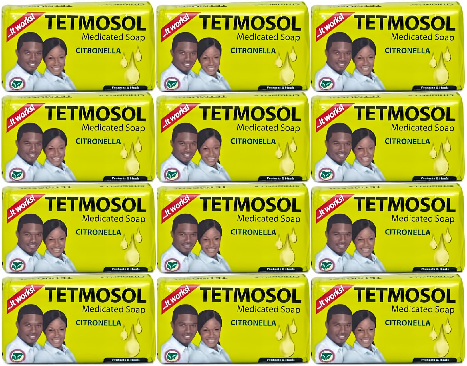 Tetmosol Jabón 85 g en paquete de 12, ideal para limpieza diaria en casa