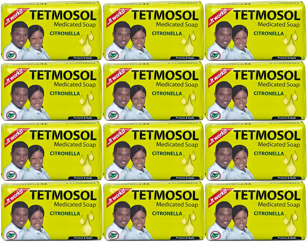 Tetmosol Jabón 85 g en paquete de 12, ideal para limpieza diaria en casa