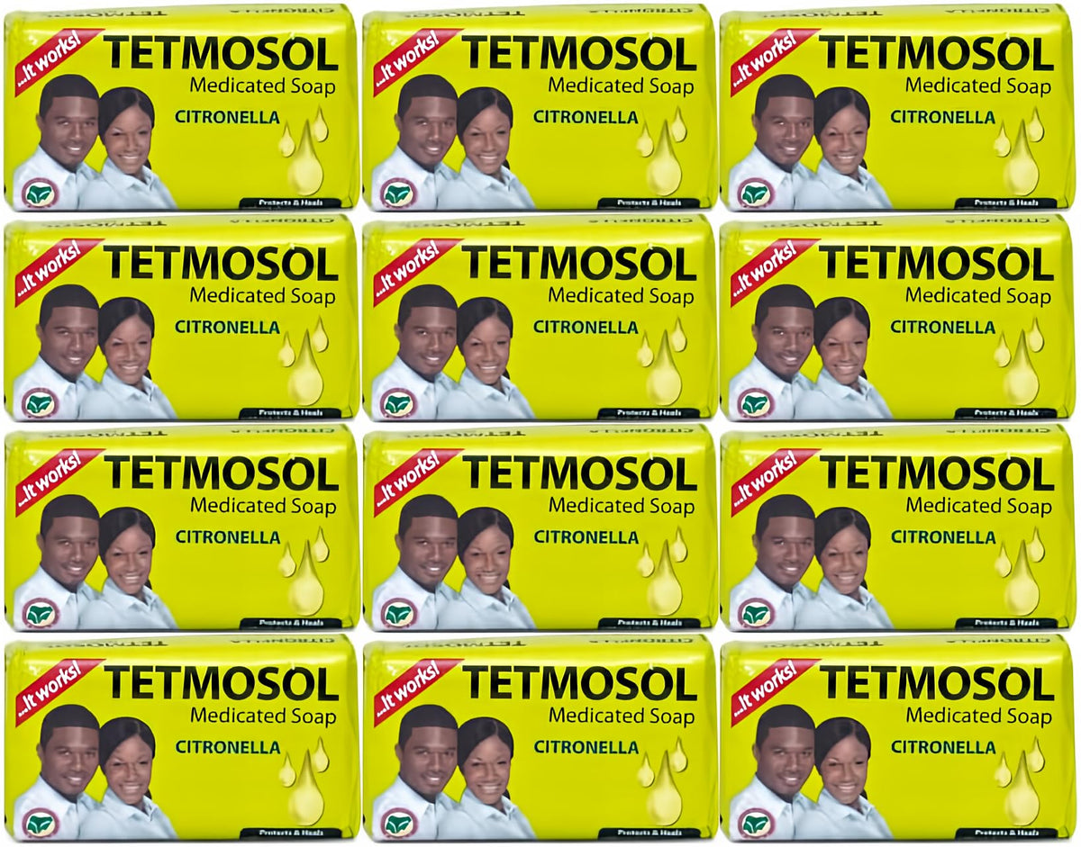 Tetmosol Jabón 85 g en paquete de 12, ideal para limpieza diaria en casa