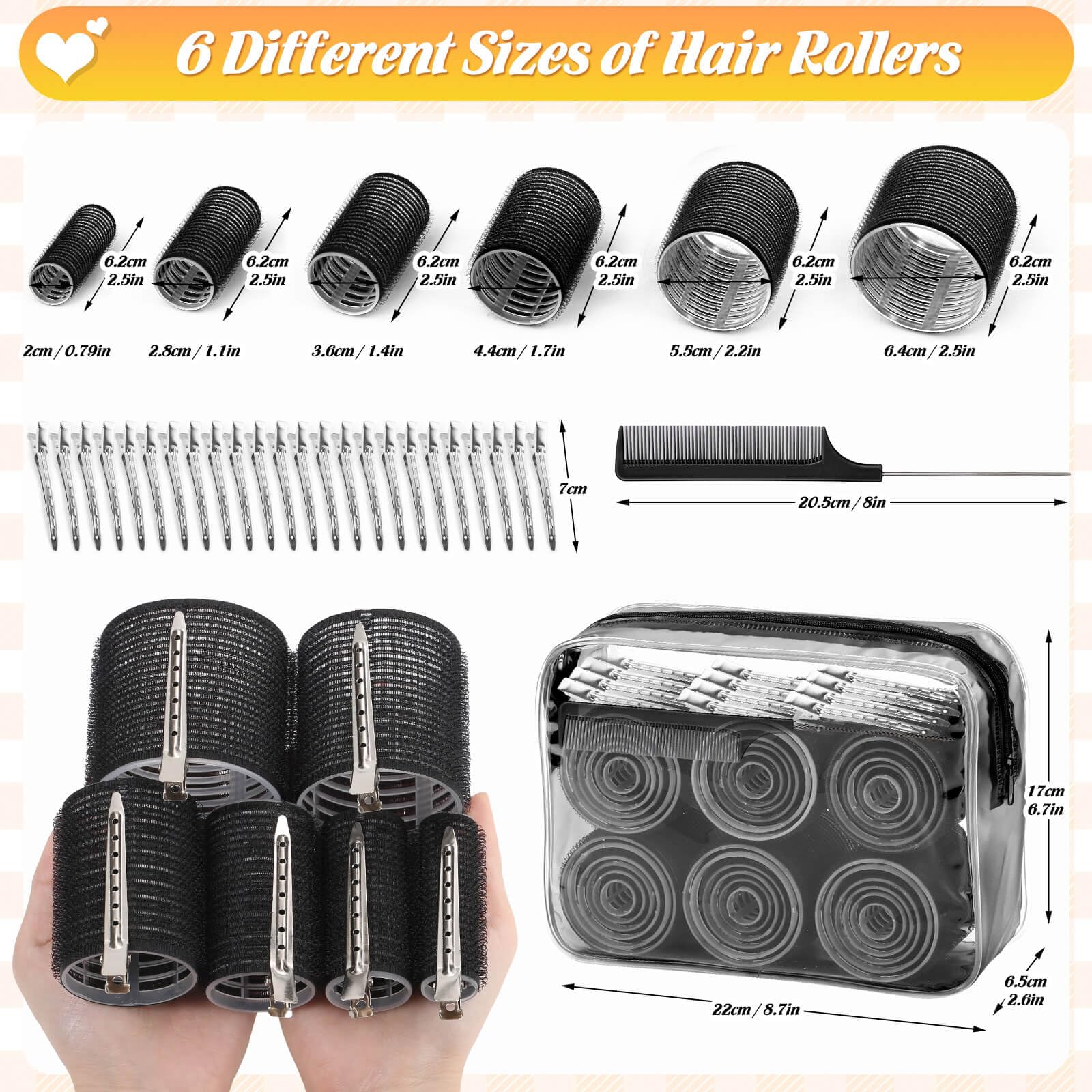 Tetutor clips para rodillos de acero inoxidable, fijan el peinado con seguridad.