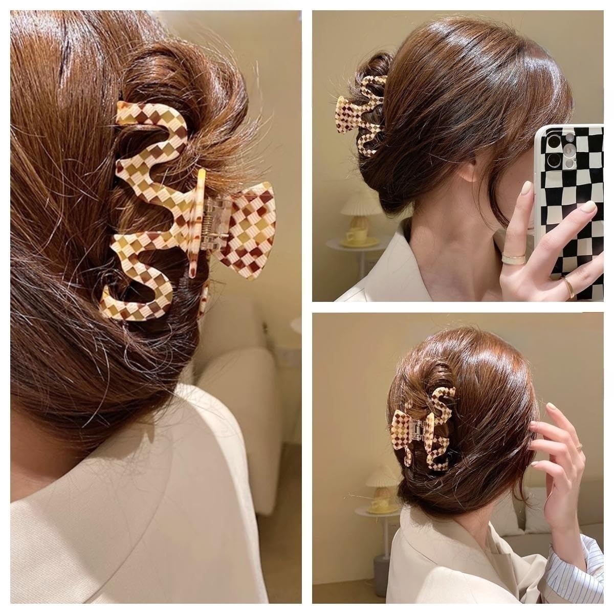 Textention pinza pelo tortuga grande clip resistente para cabello grueso.