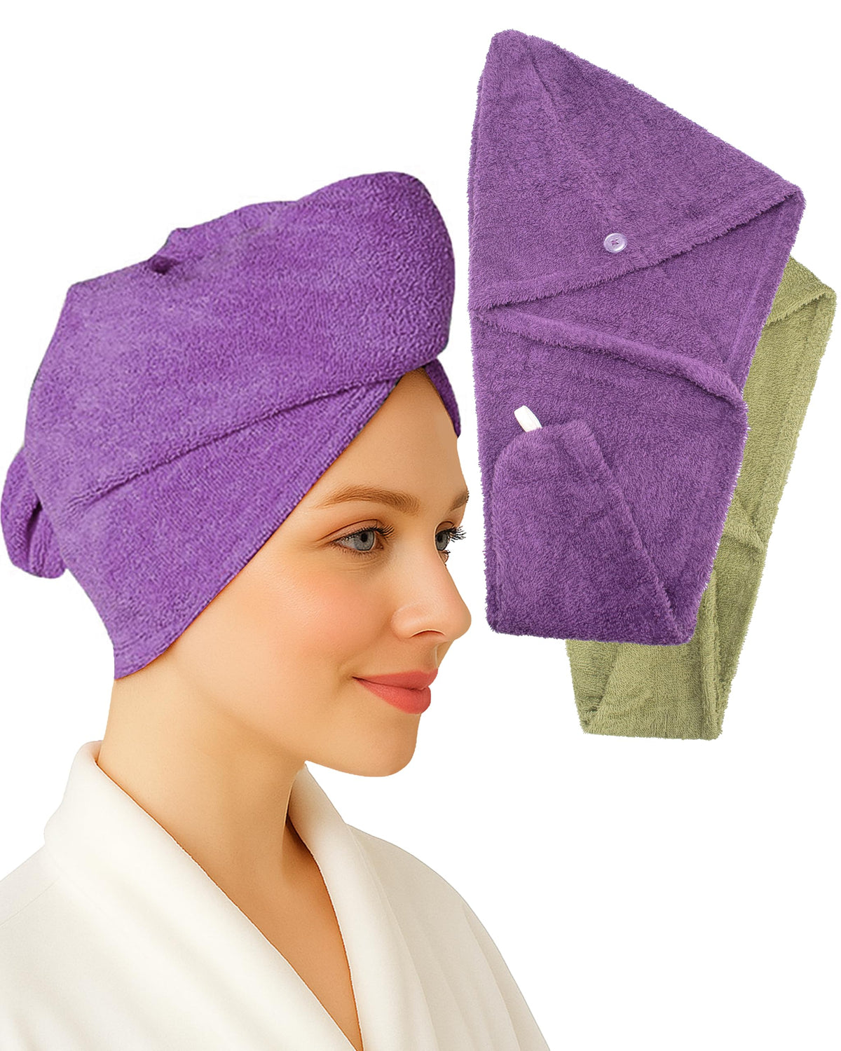 Textila Stores turbante ciruela: absorbe agua y suavidad para cabello rizado