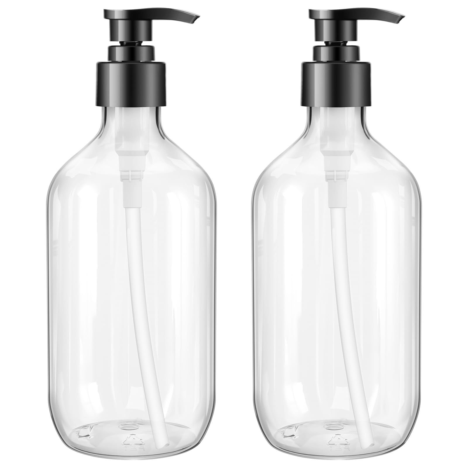 Teyssor dispensador bomba transparente 500ml, pack de 2, ideal para jabón líquido.