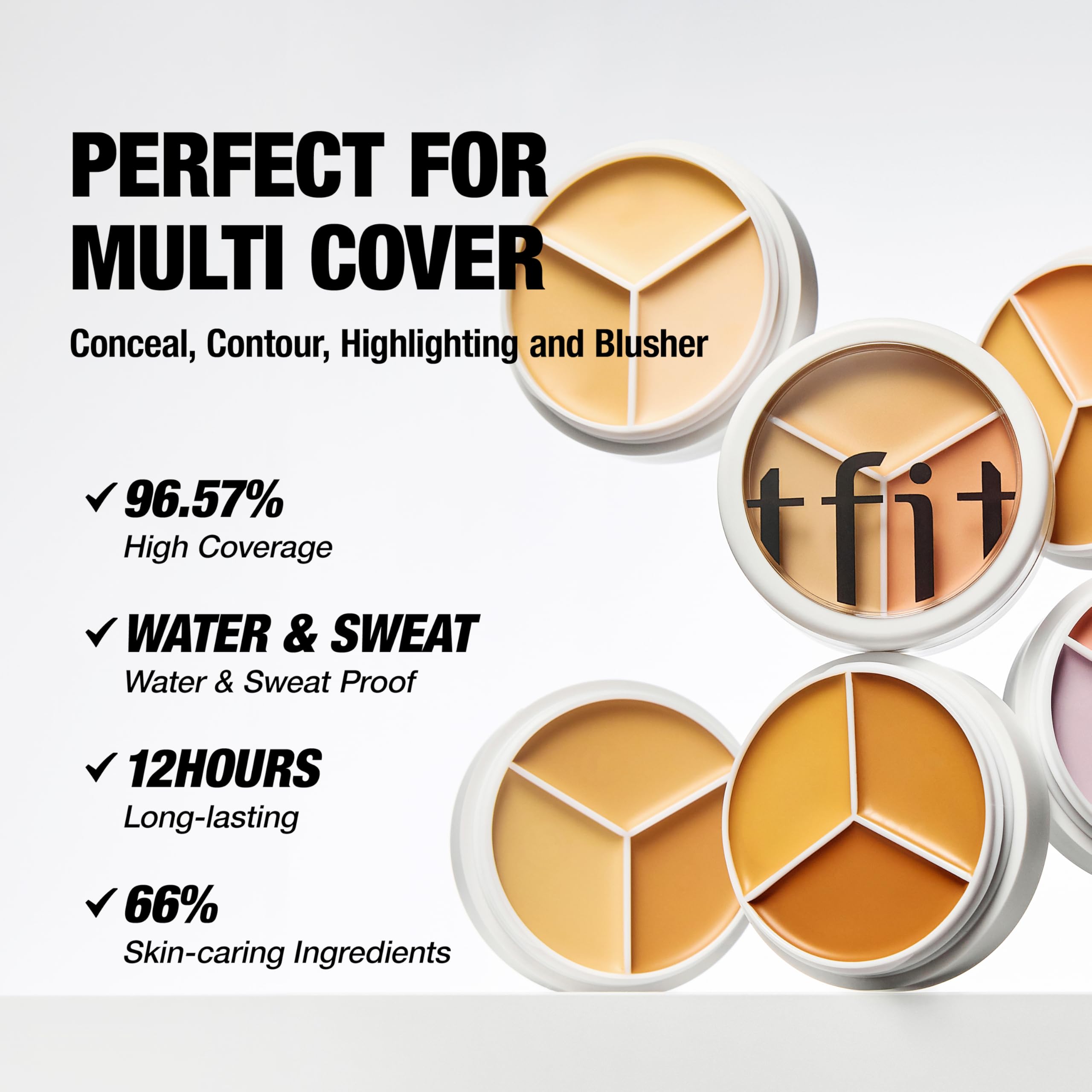 TFIT Corrector 3 en 1: textura cremosa para cobertura suave y uniforme.
