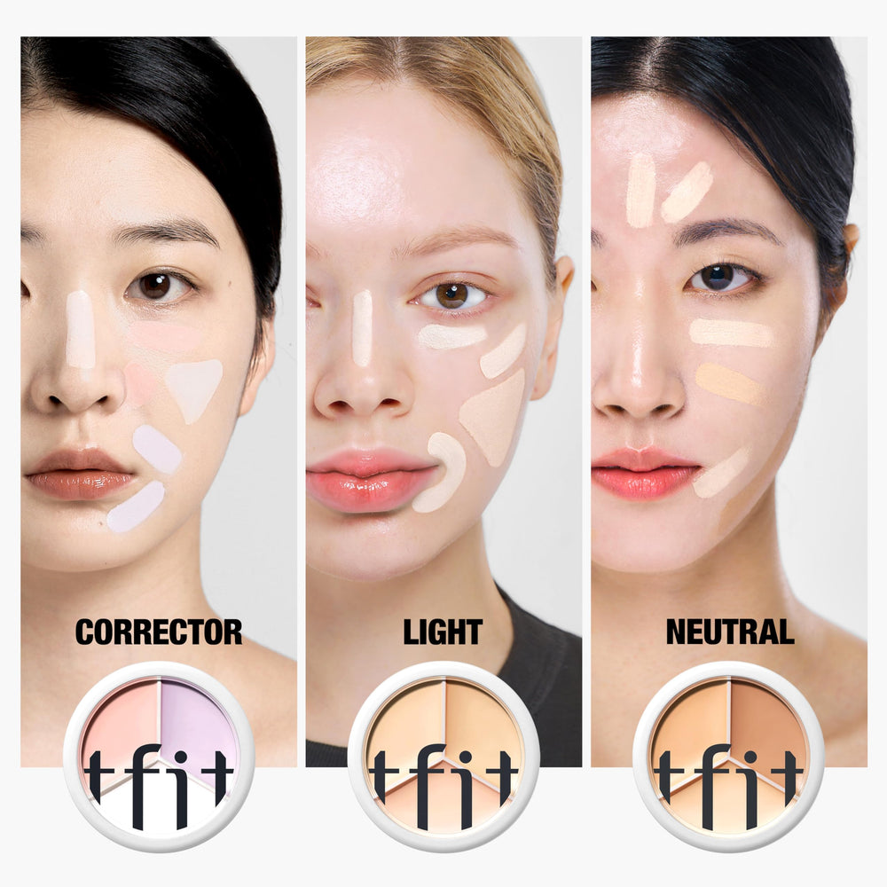 TFIT Corrector 3 en 1: tonos incluidos para adaptar la paleta a tu piel.