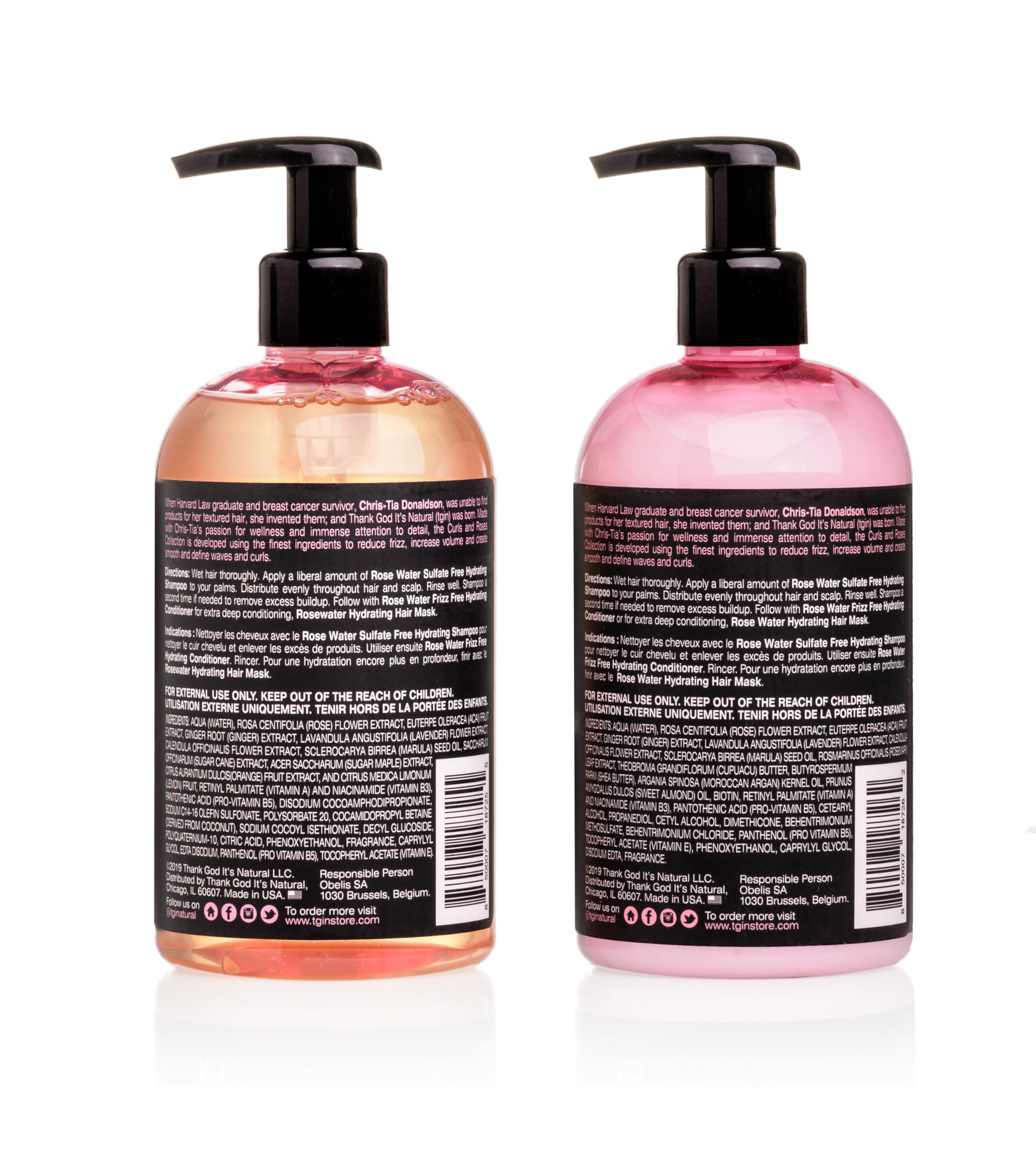 TGIN acondicionador Rose Water para cabello rizado, desenreda y aporta brillo.
