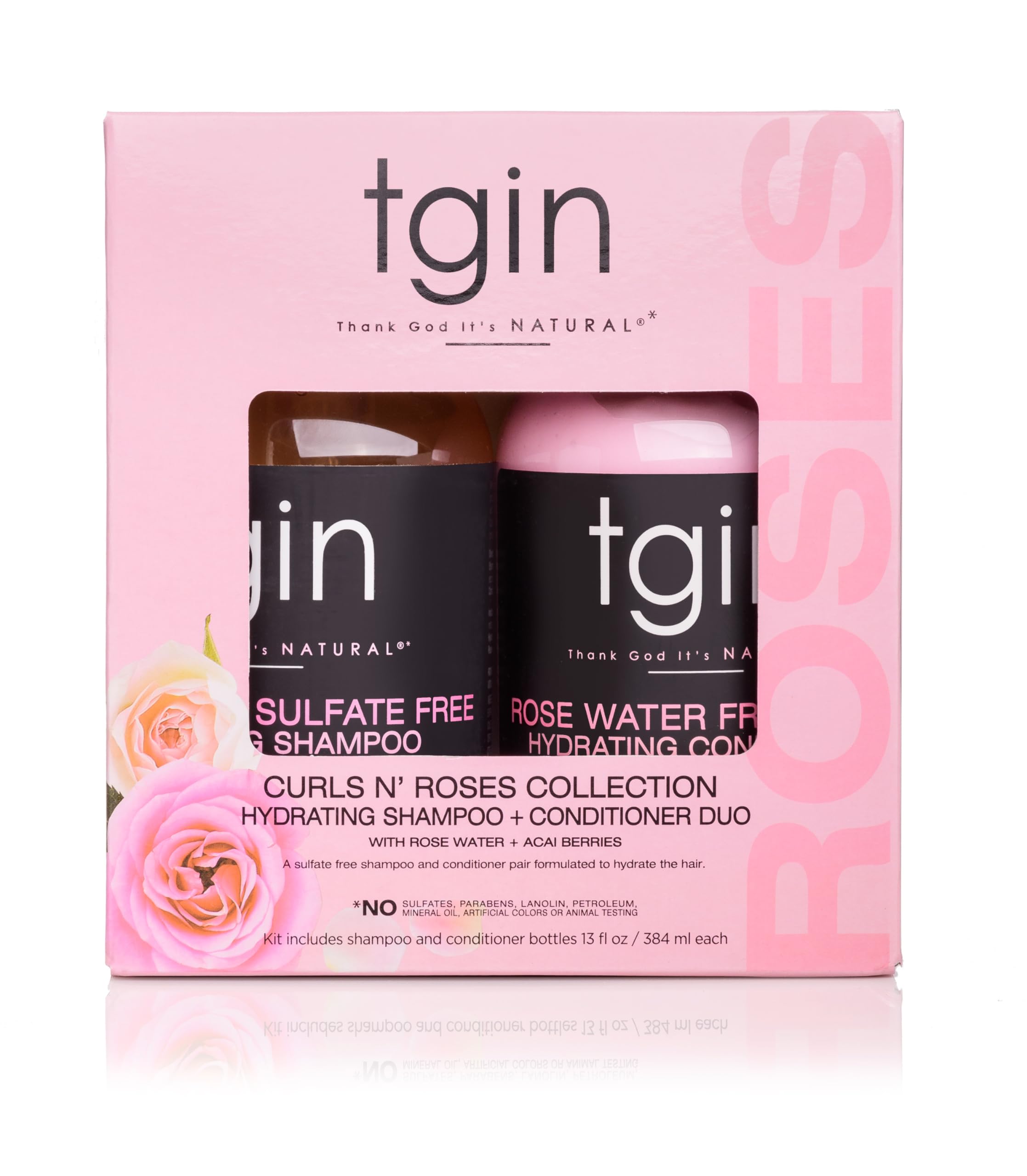 Fórmula sin sulfatos de TGIN para cuidado suave del cabello rizado.