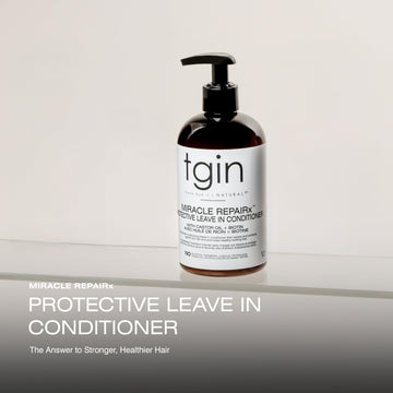 Aplicación suave del acondicionador sin enjuague de tgin para cabello manejable