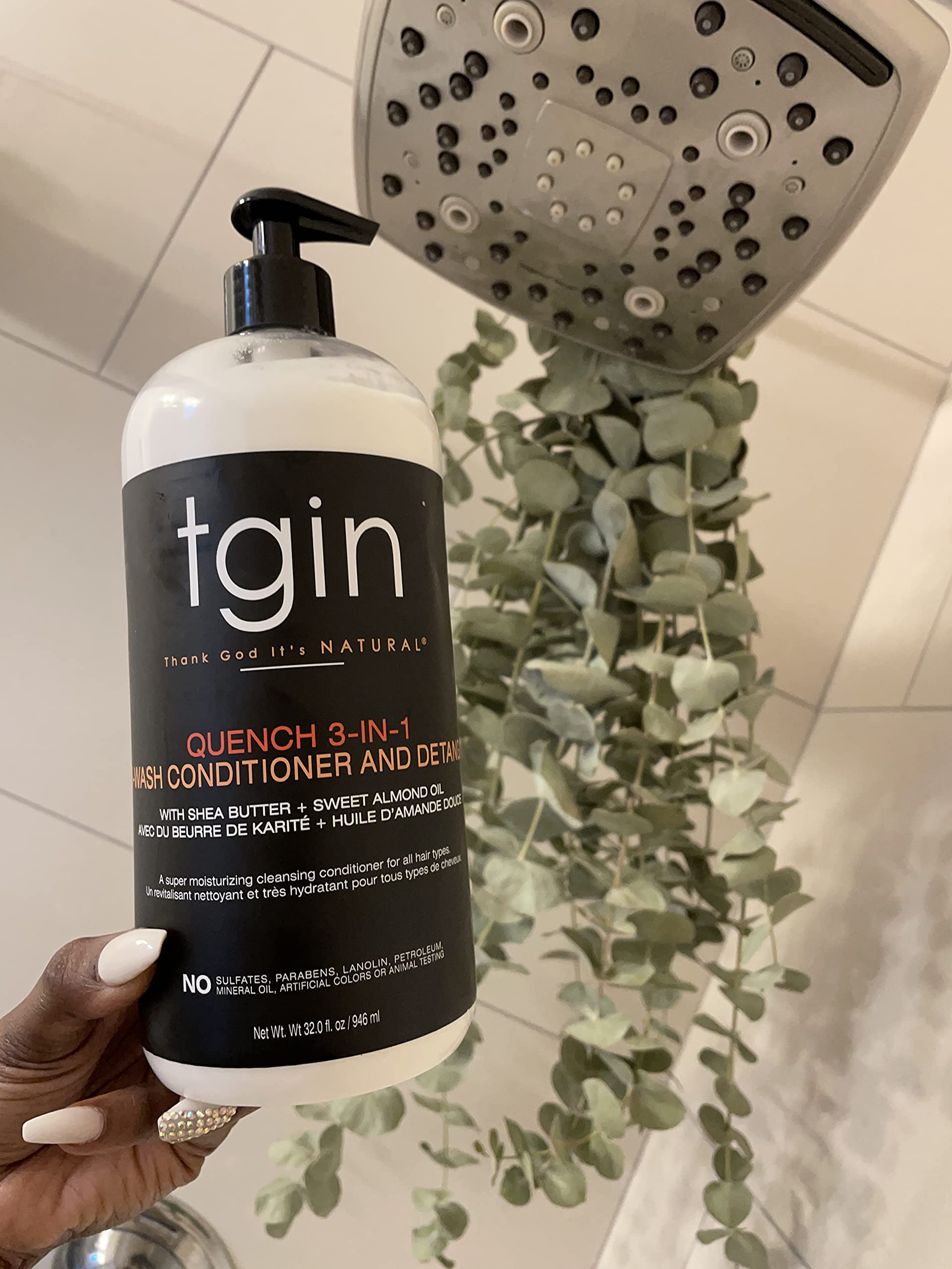 tgin Quench 3-en-1 co-wash, fórmula ligera para cabello suave