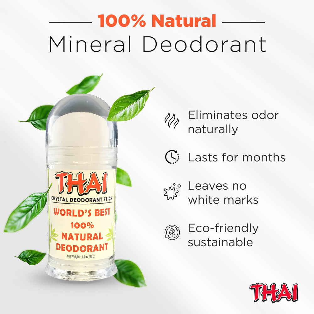 Thai Crystal Desodorante barra: movimiento suave para frescura diaria.