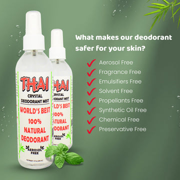 Formule minérale du Thai Deodorant Stone Crystal Mist respectueuse de la peau