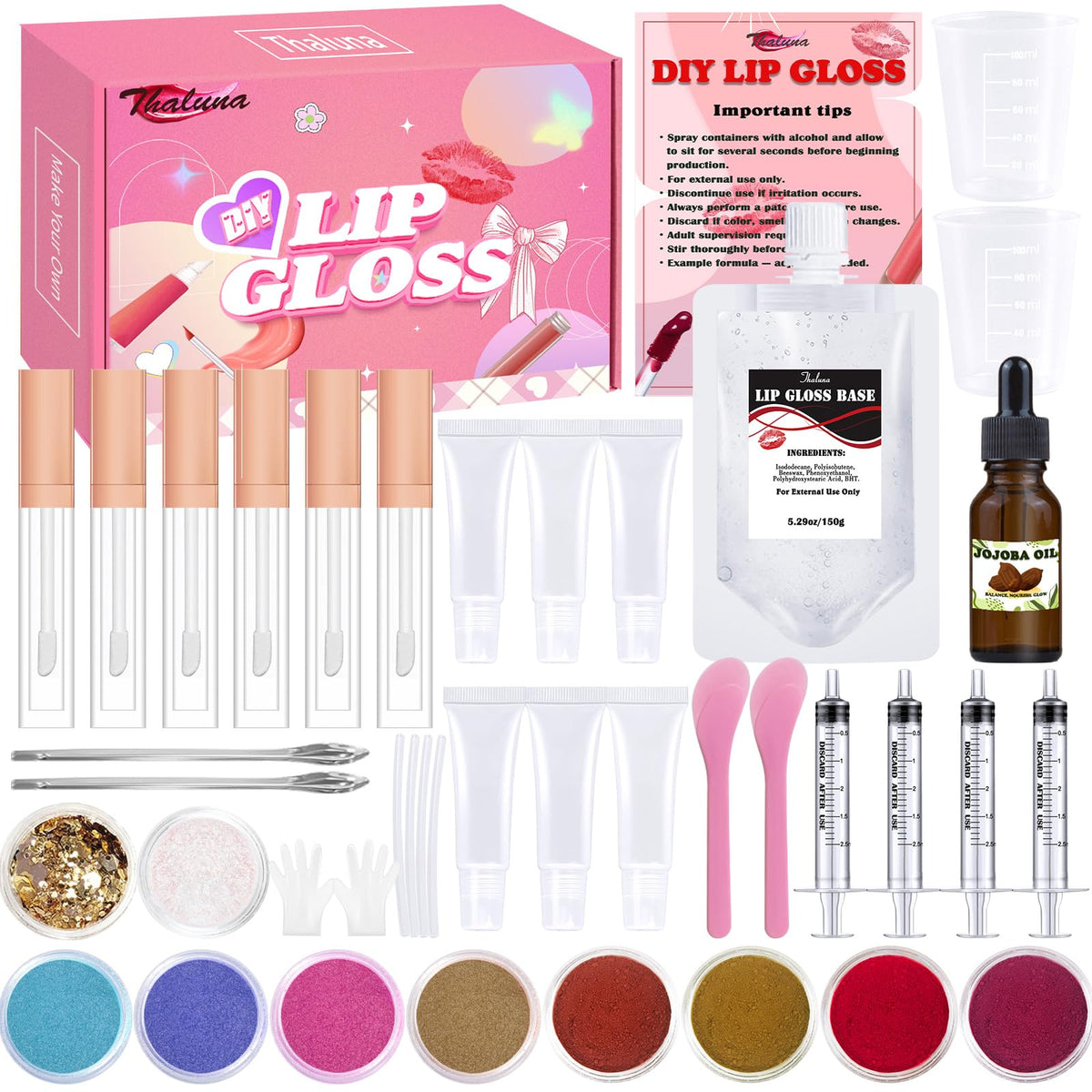 Thaluna kit base labial: base humectante para brillo suave y duradero.