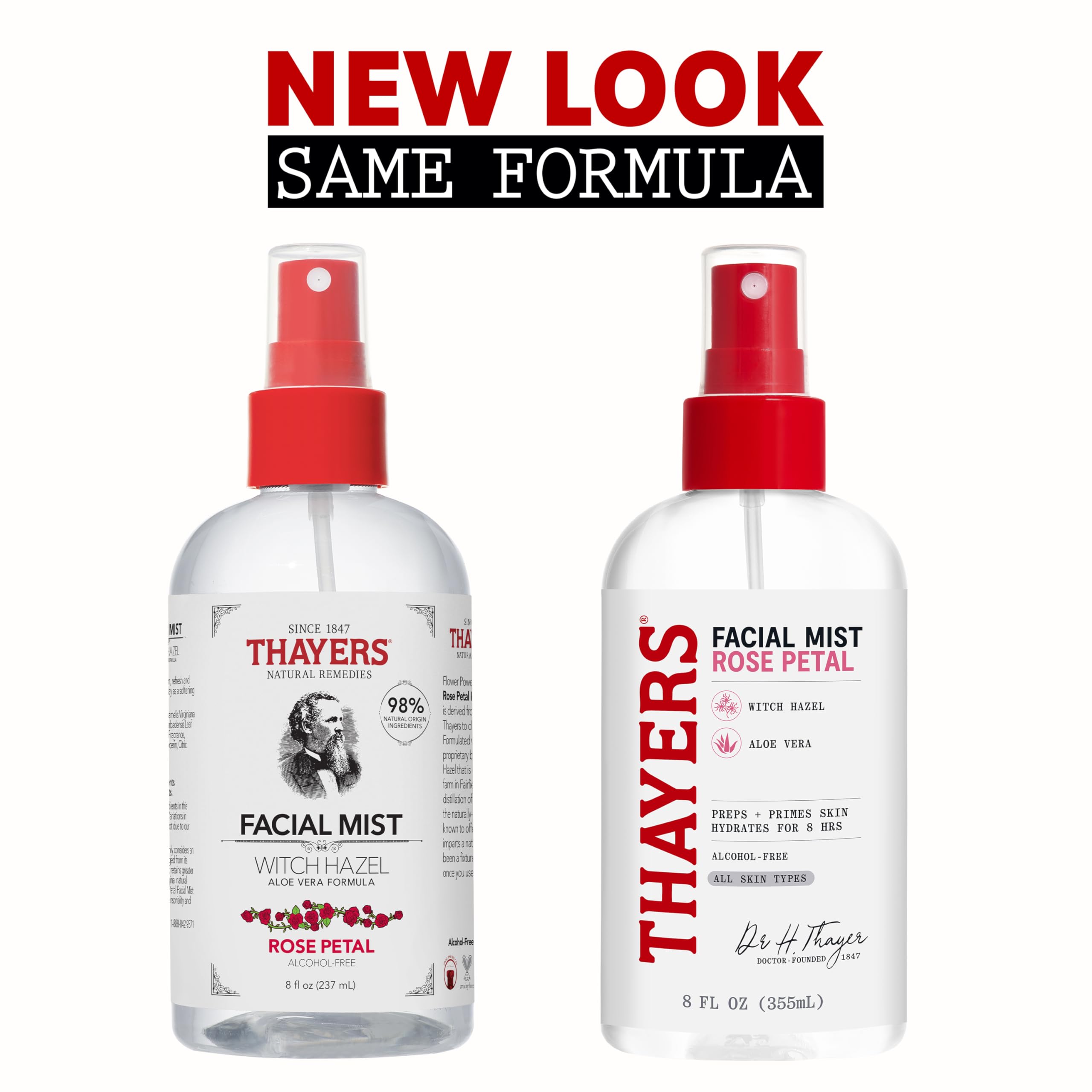 THAYERS botella con pétalos de rosa brinda frescura para aplicación diaria