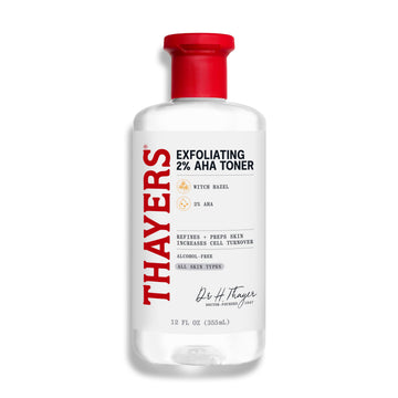 Thayers Toner exfoliante 2% AHA suaviza textura y tono de la piel