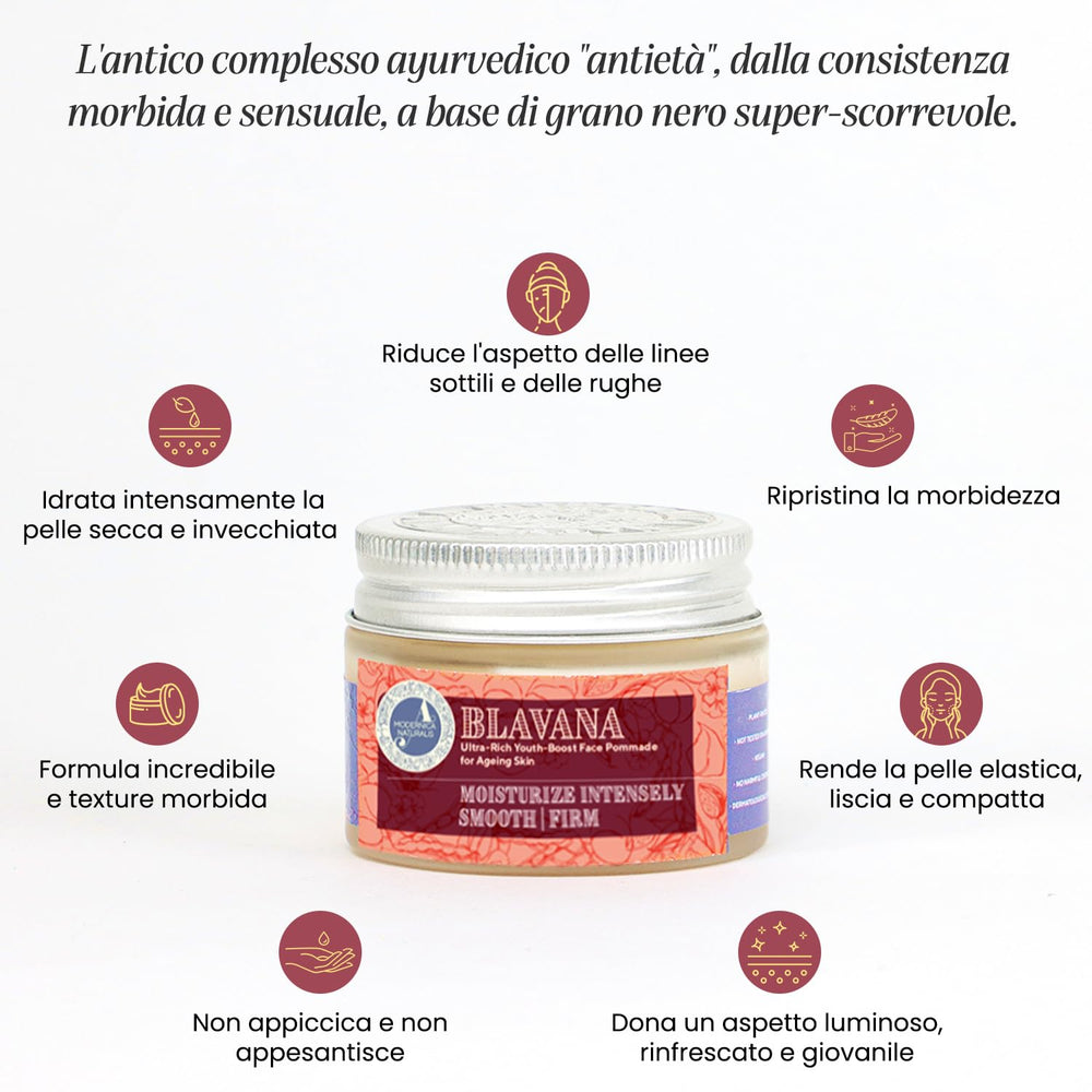 Blavana — ingrédients gramme noir pour tonifier et revitaliser la peau