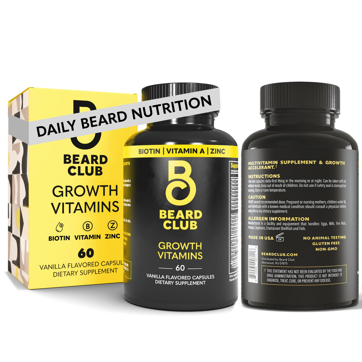 The Beard Club biotina para crecimiento de barba y densidad potencial.