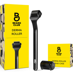 The Beard Club Derma Roller con agujas de titanio para piel y barba.