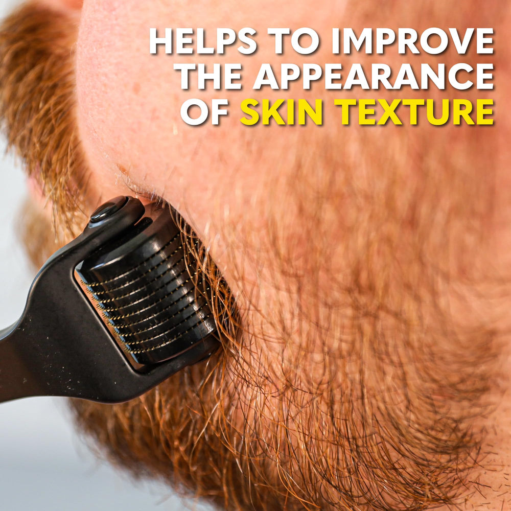 The Beard Club Derma Roller, uso facial para renovación en casa.
