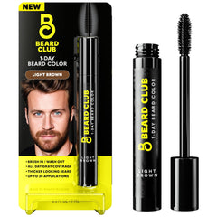 The Beard Club light brown beard dye bottle for quick, natural touch-ups.