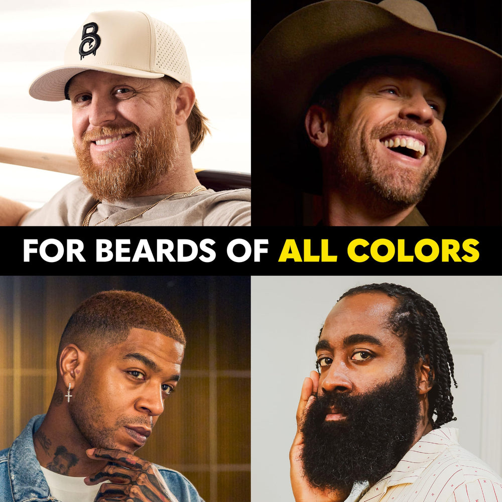 The Beard Club light brown dye brush-app enables mess-free application.