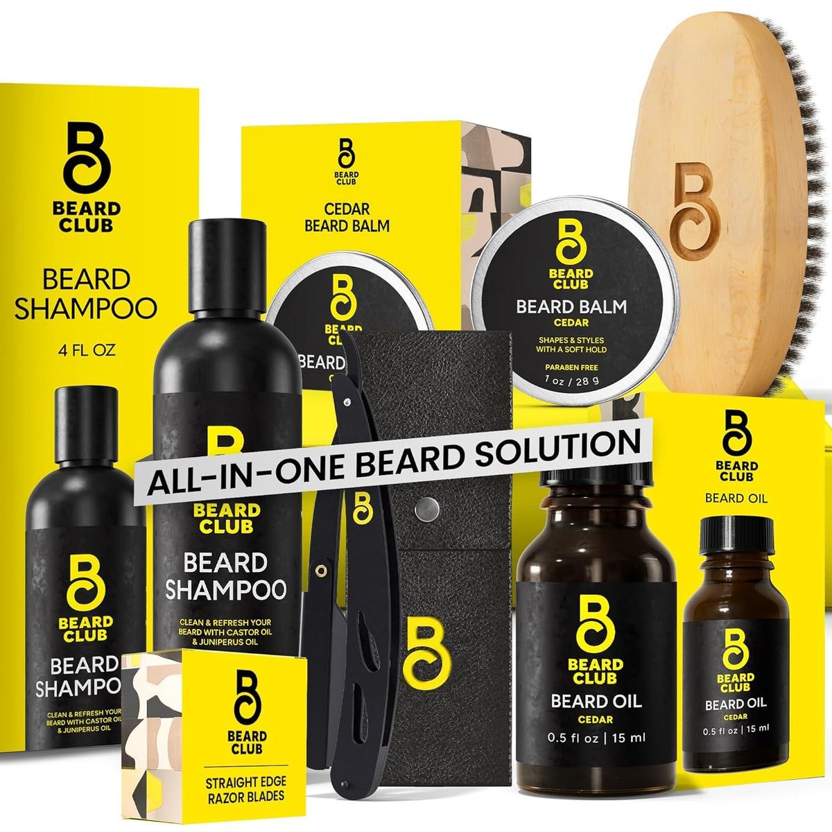 The Beard Club navaja de barbero y estuche para afeitado preciso
