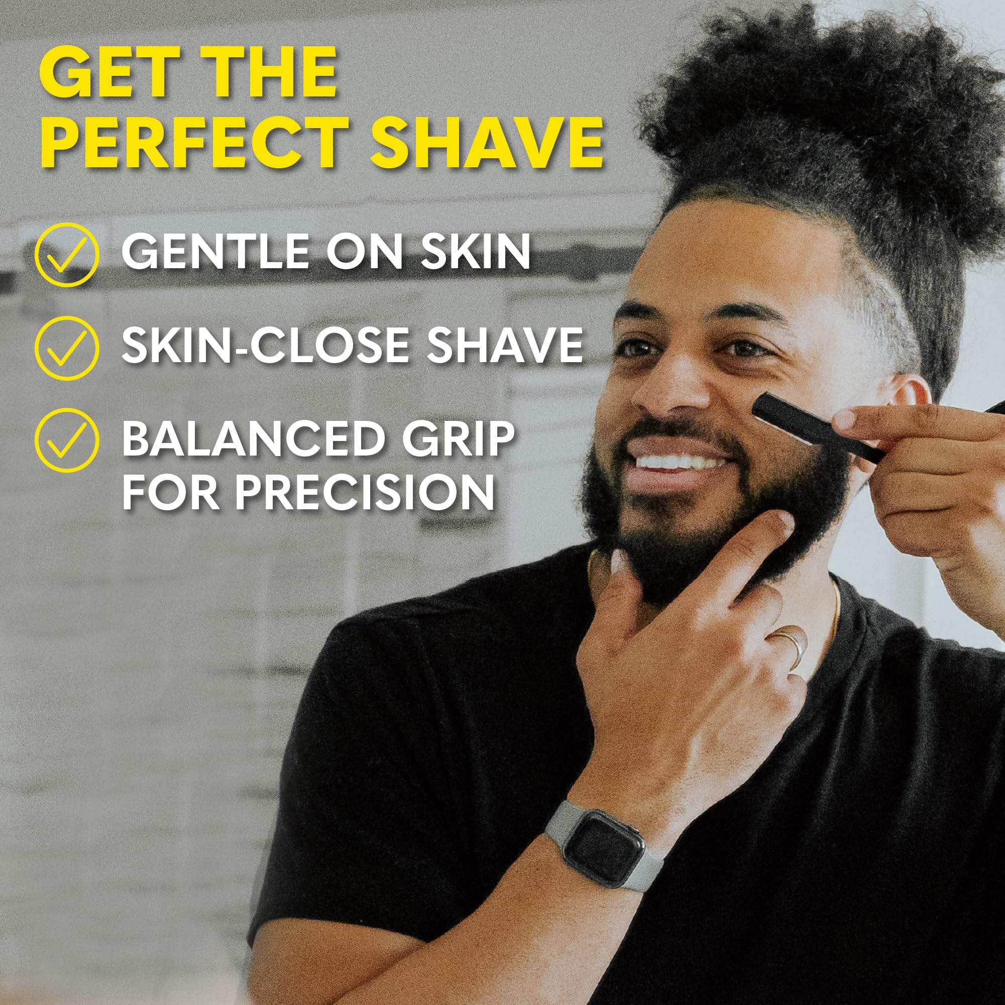 The Beard Club navaja plana con 10 hojas reemplazables para filo constante
