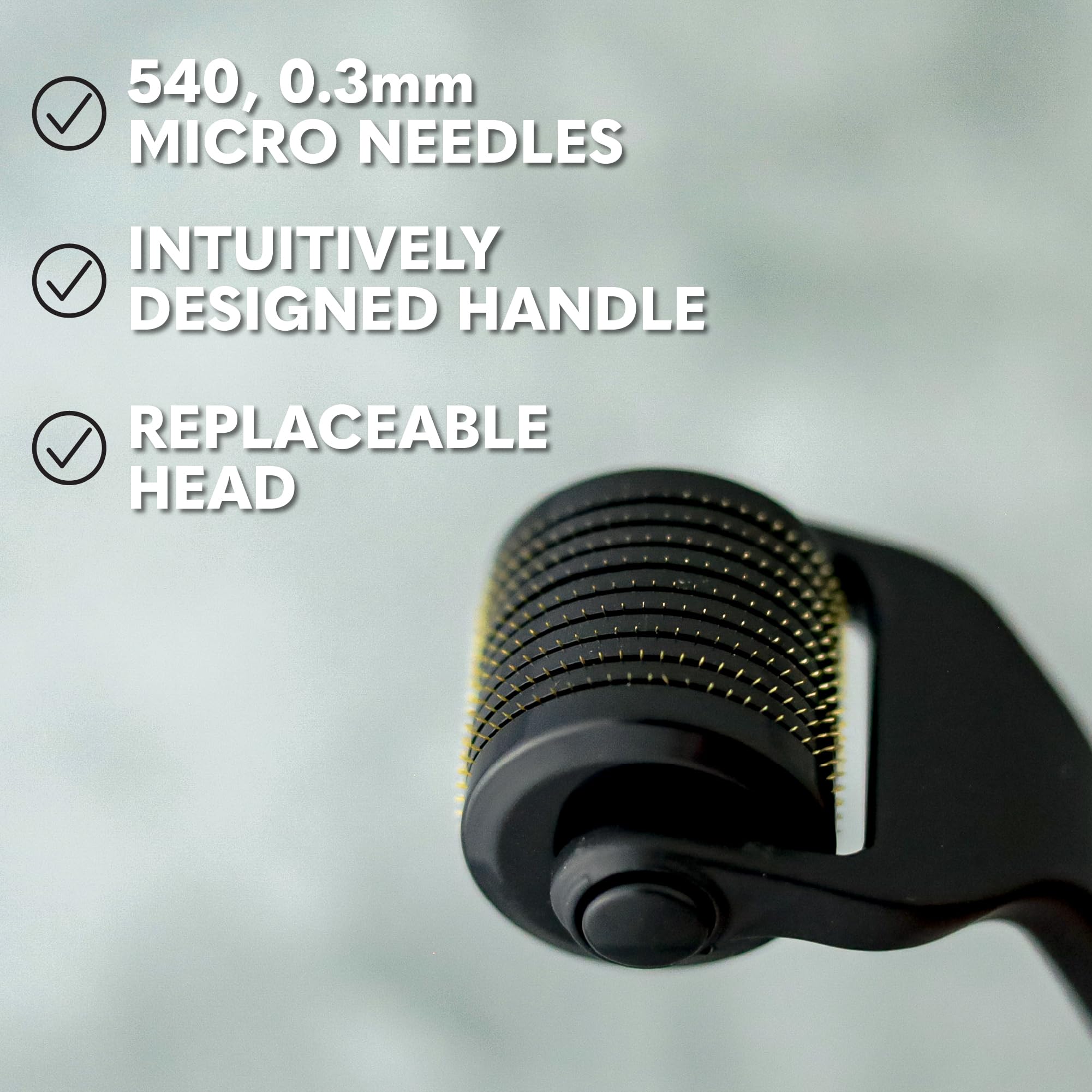 The Beard Club Premium Derma Roller, estuche magnético para almacenamiento seguro.