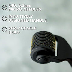 The Beard Club Premium Derma Roller, estuche magnético para almacenamiento seguro.