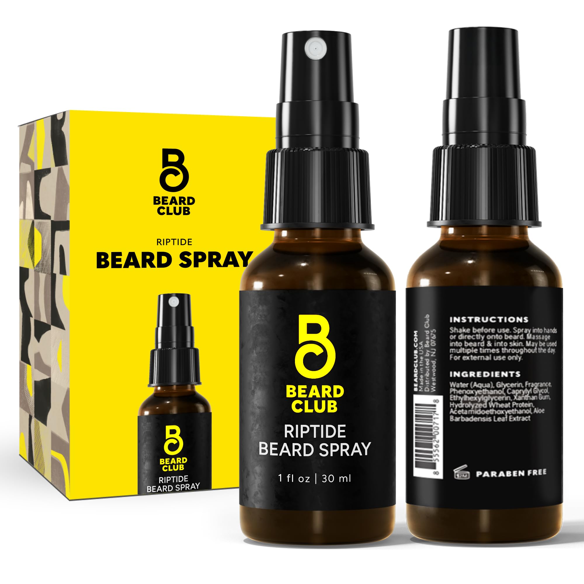 The Beard Club Riptide spray-barba-botella: hidratación suave para barba