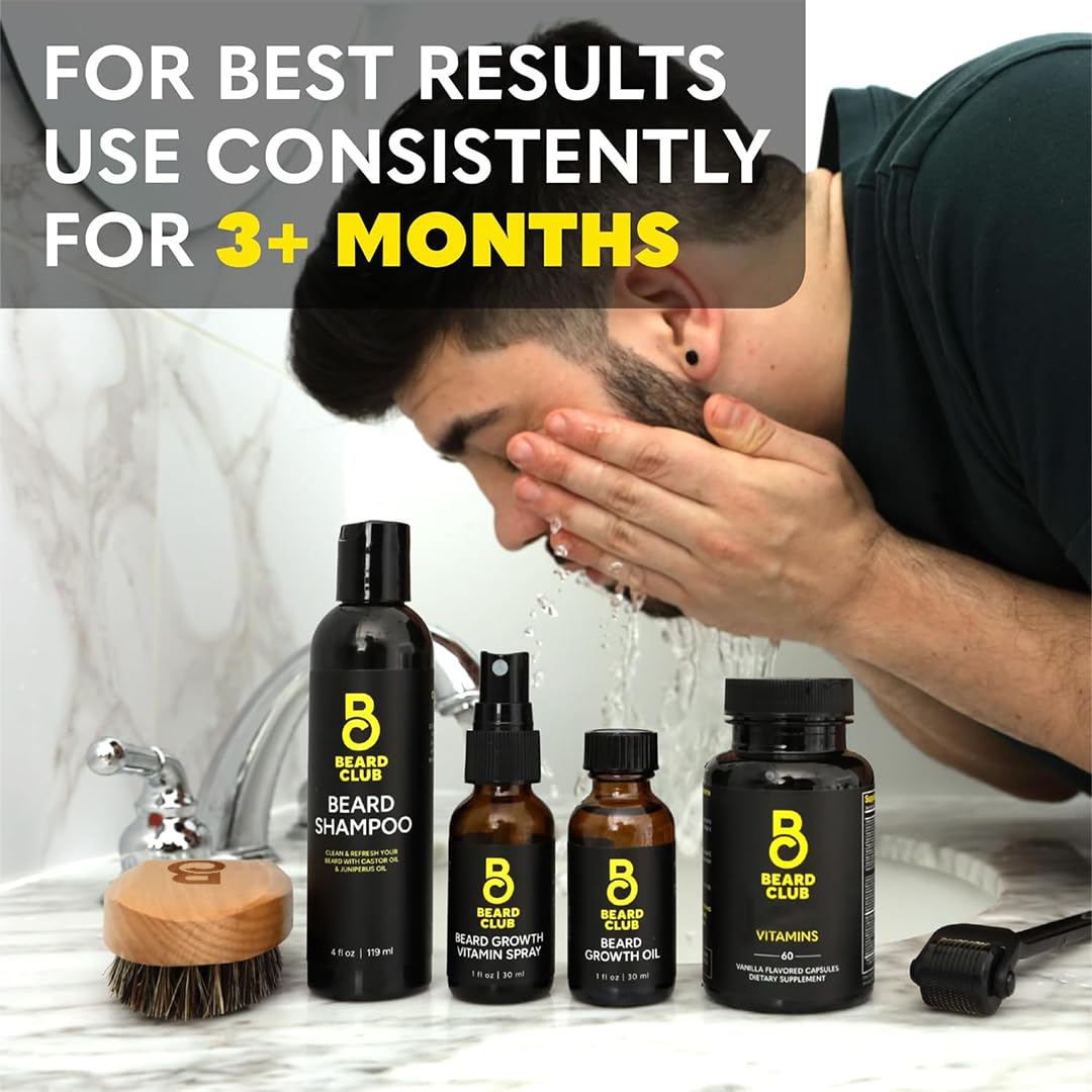 The Beard Club vista del kit barba; muestra el conjunto completo para cuidado diario.