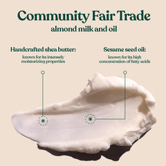 The Body Shop Almond Milk Body Butter aplicada en manos aporta suavidad duradera.