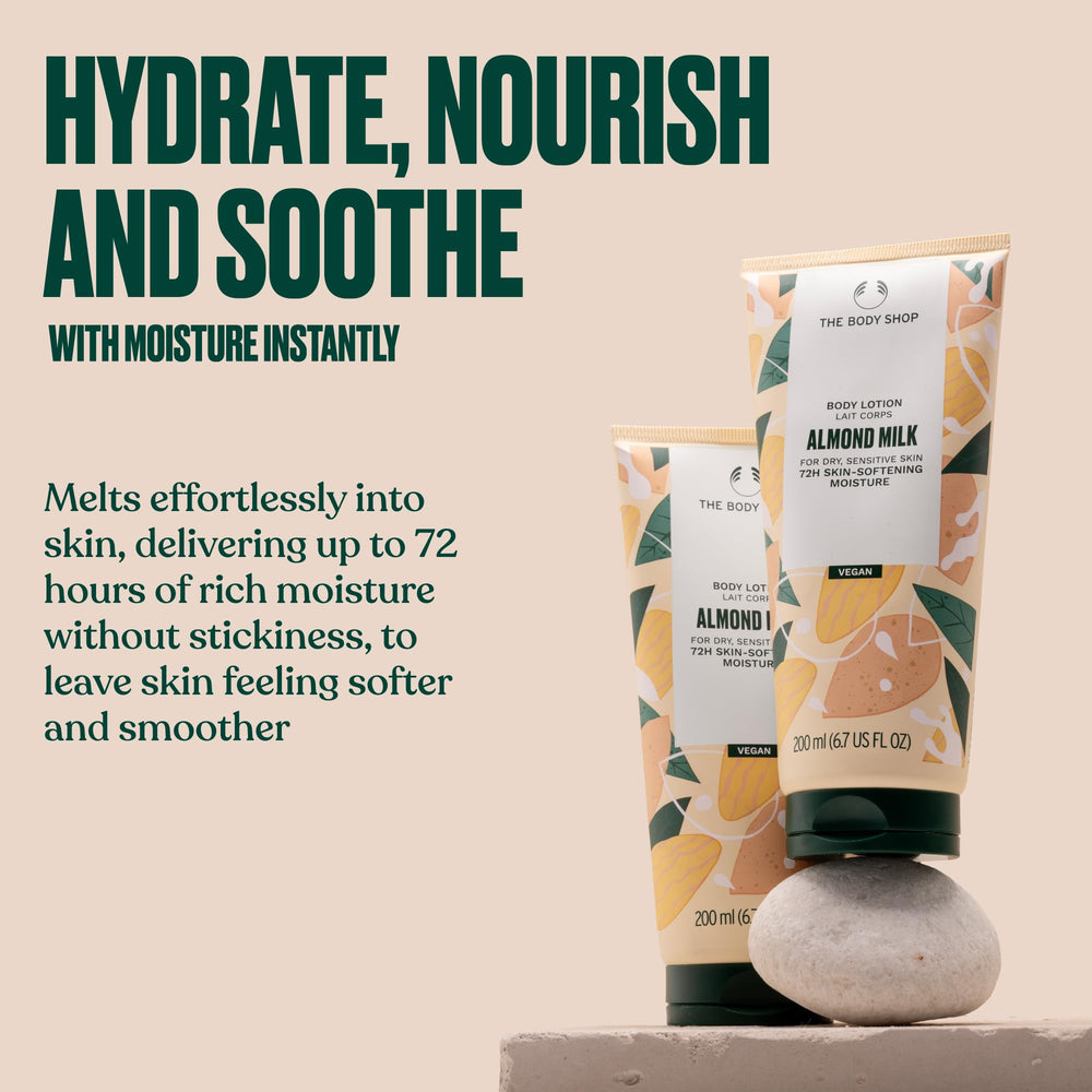 The Body Shop Almond Milk y Honey: aplicación suave que hidrata por horas.