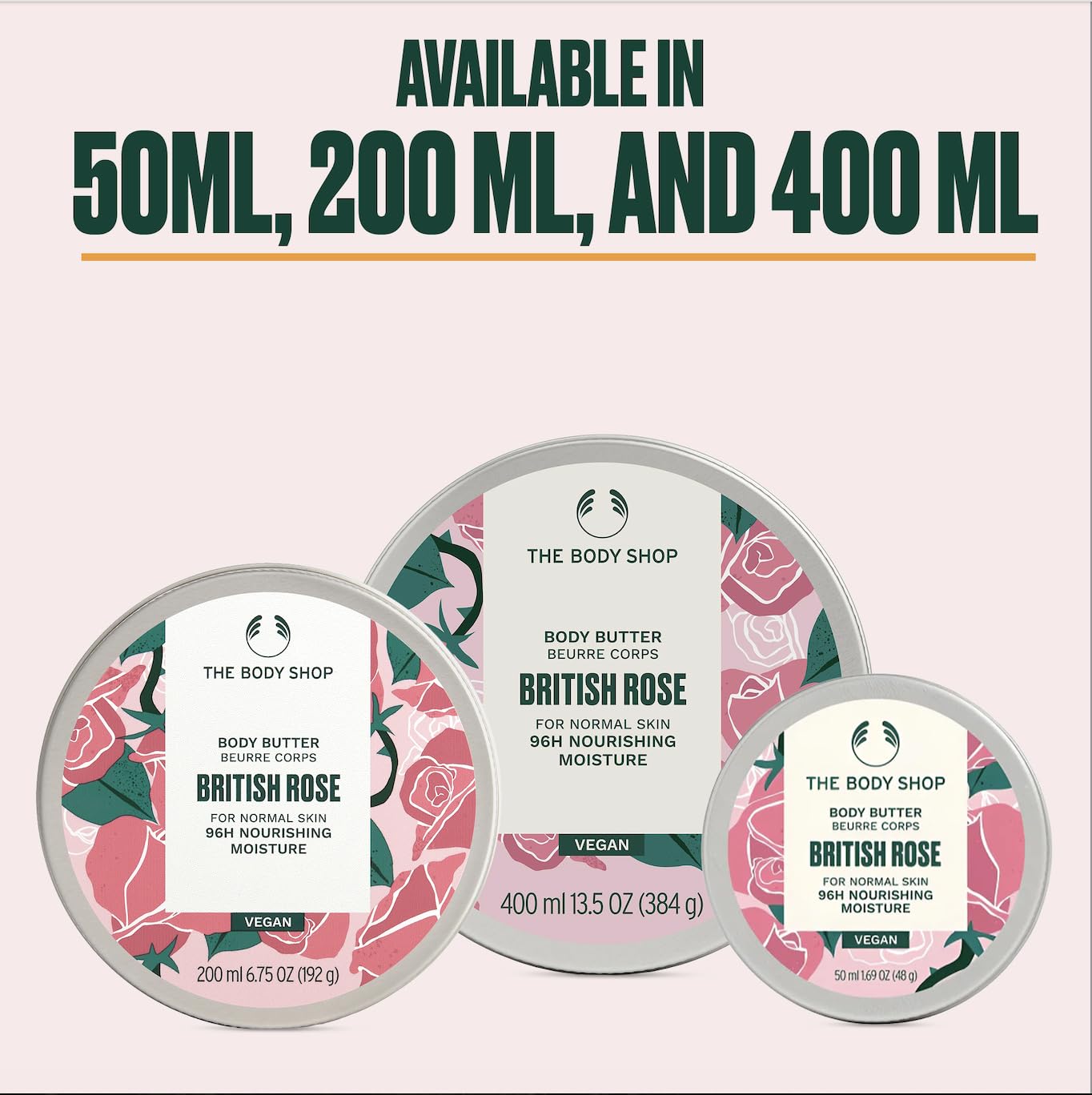The Body Shop British Rose Body Butter promueve brillo sutil en la piel