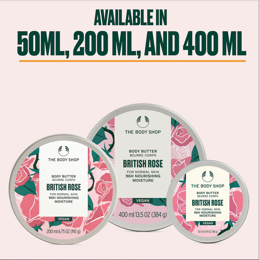 The Body Shop British Rose Body Butter promueve brillo sutil en la piel
